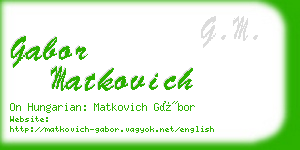 gabor matkovich business card